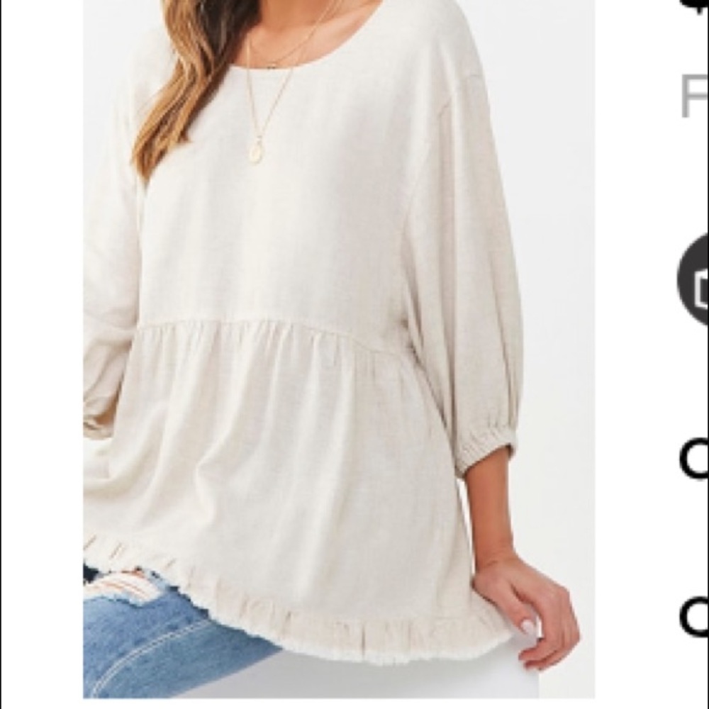 NWT Linen frayed present shirt